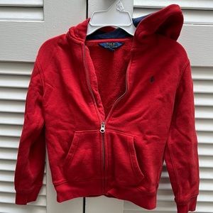 Polo Ralph Lauren red hooded zippered sweatshirt size 7